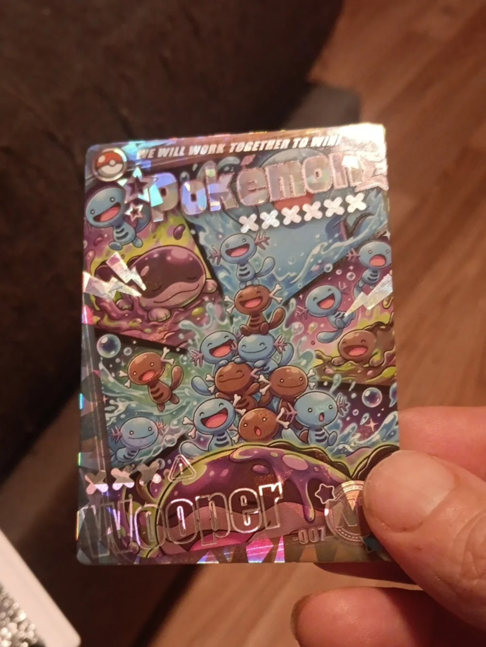 Pokemon Holographic Wooper Art Card - Blue & Purple